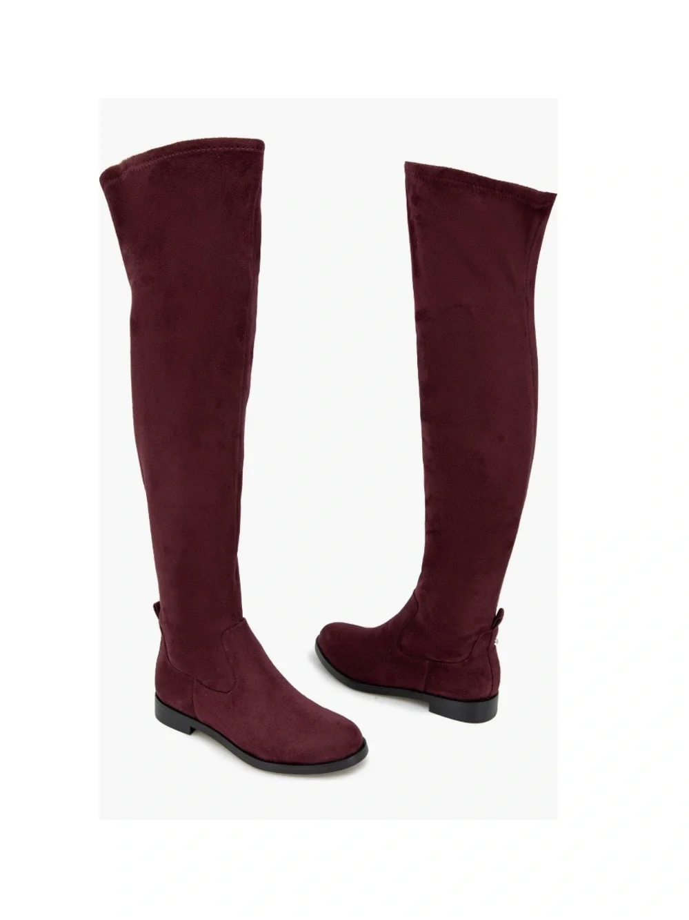 Reaction Kenneth Cole Windy Knee High Boots Burgundy Micro Suede Women’s Size 8